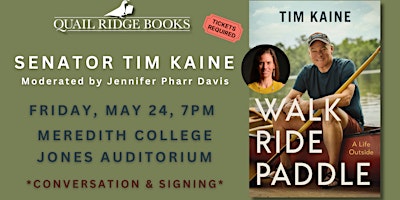 Tim Kaine | Walk Ride Paddle: A Life Outside (OFFSITE) primary image