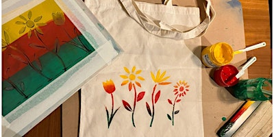 'Spring Flowers' Tote bag, introduction to silk screen print primary image