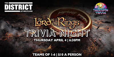 Primaire afbeelding van Trivia Night at the District Beltline - Lord of the Rings