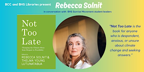 Rebecca Solnit in conversation with BHS Sunrise Movement