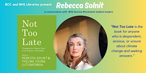 Hauptbild für Rebecca Solnit in conversation with BHS Sunrise Movement