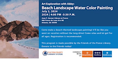 Immagine principale di Art Exploration with Abby: Beach Landscape Water Color Painting 