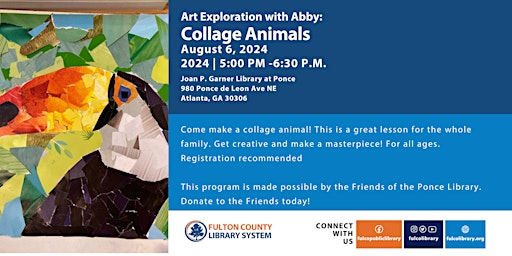 Imagen principal de Art Exploration with Abby: Collage Animals