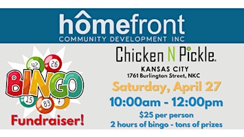 Imagem principal do evento April 2024 Bingo for Homefront Community Development