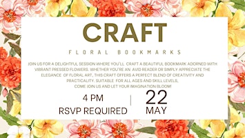 Imagem principal do evento Floral Bookmark Craft