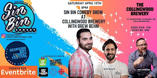 Imagem principal do evento Sin Bin Comedy at Collingwood Brewery with Drew Behm