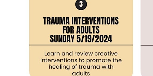 Immagine principale di Part 3 (05 /19/2024) Trauma interventions with adults 