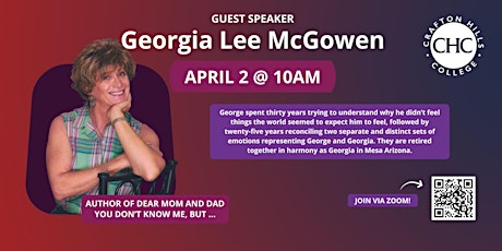 Guest Speaker: Georgia Lee McGowen