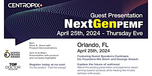 Imagem principal de Orlando NextGen PEMF Presentation