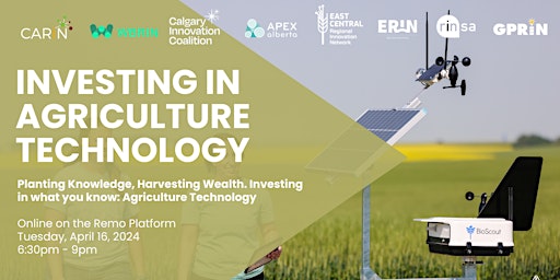 Imagem principal do evento Investing in Agriculture Technology