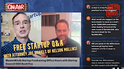 Free Startup Seed Fundraising AMA Office Hours w/ Angel Investor Scott Fox primary image