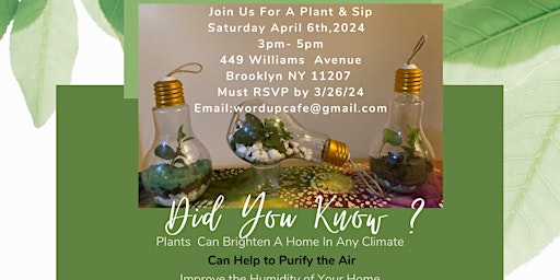 Image principale de WORD UP! We're Planting & Sipping