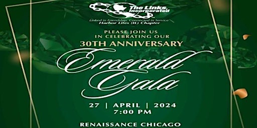 Primaire afbeelding van Harbor Lites (IL) Chapter  30Th Anniversary Emerald Gala