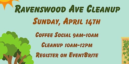 Imagem principal do evento Trash Cleanup @ Ravenswood Ave + Coffee Hour!