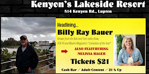 Imagen principal de Comedy Show -Kenyon's Lakeside Resort-Lupton