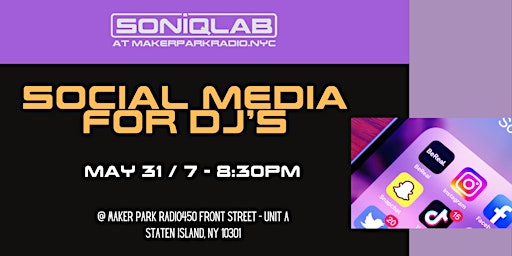 Imagem principal do evento Social Media Marketing for DJs - at SONIQLAB