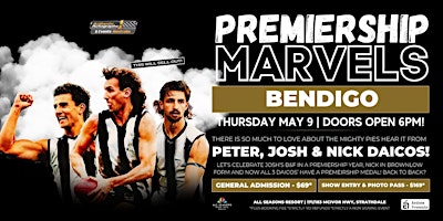 Imagem principal do evento Premiership Marvels ft Peter, Josh & Nick Daicos LIVE at All Seasons Resort