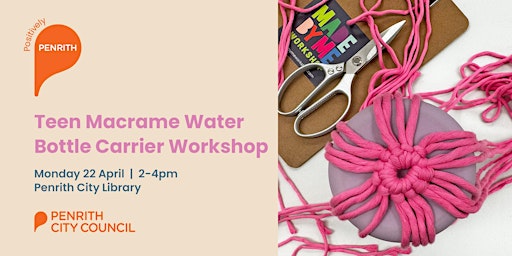 Imagen principal de Teen Macrame - Water Bottle Carrier Workshop