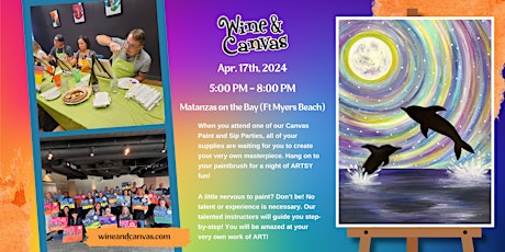 Fun Painting Class Ft Myers Beach – Playful Dolphins