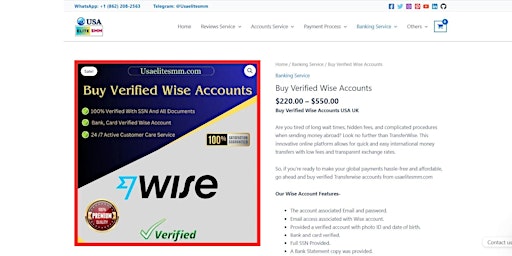 Imagem principal de Buy Verified Wise Accounts - 100% Verified USA, UK Accounts
