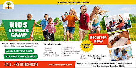 Summer camp in Cheranmanagar Coimbatore 2024