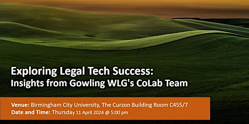 Imagem principal do evento Exploring Legal Tech Success: Insights from Gowling WLG’s CoLab Team
