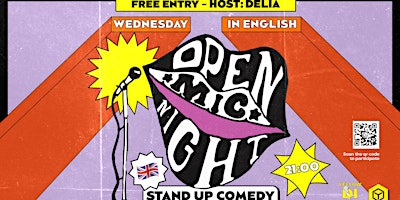 Immagine principale di English stand up comedy open mic 