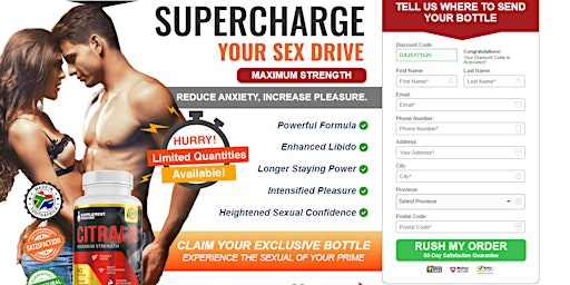Imagem principal de Citralis Male Enhance South Africa : Male Improve Sexual Power & Hormones!