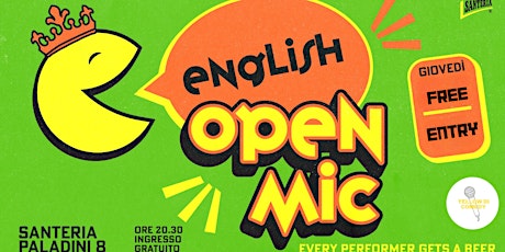 Free Entry English standup comedy open mic 8:30pm