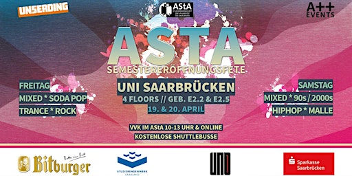 Imagem principal de AStA Semestereröffnungsfete: SAMSTAG (20.04.)