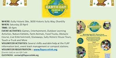 Earth Day Fairfax County - FLAP Volunteer Positions primary image