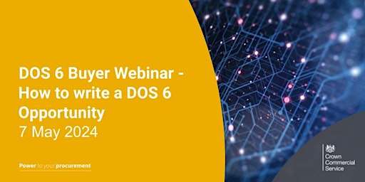 Primaire afbeelding van DOS 6 Buyer Webinar - How to write a DOS 6 Opportunity