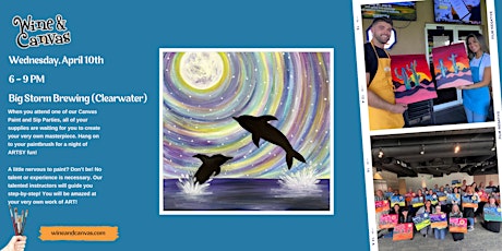 Clearwater Paint and Sip – Playful Dolphins