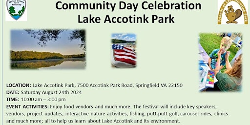 Community Day  2024 at  Lake Accotink Park primary image