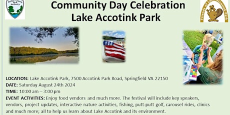 Community Day  2024 at  Lake Accotink Park