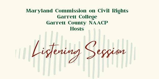 Garrett County Listening Session primary image