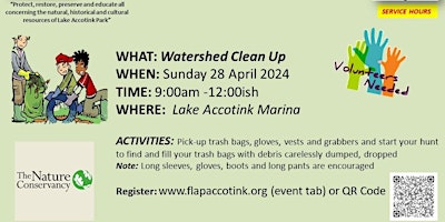 Watershed Clean-Up Lake Accotink Park – Service Hours
