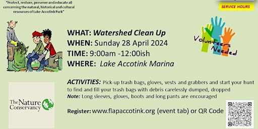 Imagem principal de Watershed Clean-Up Lake Accotink Park - Service Hours