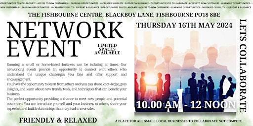 Image principale de Networking Meeting at The Fishbourne Centre, Blackboy Lane, PO18 8BE