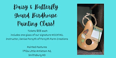 Imagen principal de Painted Pastures Daisy and Butterfly Birdhouse Gourd Class