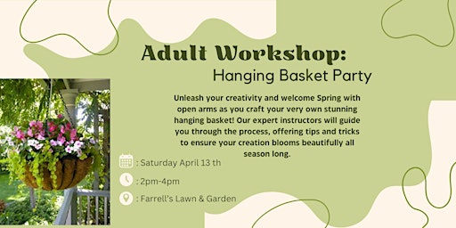 Hauptbild für Adult Workshop: Hanging Basket Party