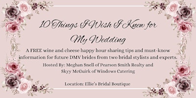 Imagem principal do evento 10 Things I Wish I Knew for My Wedding