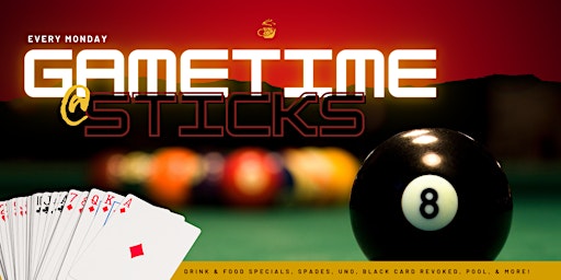 Primaire afbeelding van GAMETIME @STICKS: Monday Game Night