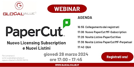 Nuovo Licensing PaperCut-Subscription e Nuovi Listini