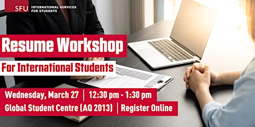 Resume workshop for International Students primary image