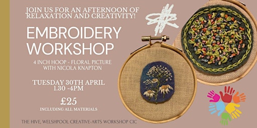 Image principale de Floral Embroidered Hoop Workshop