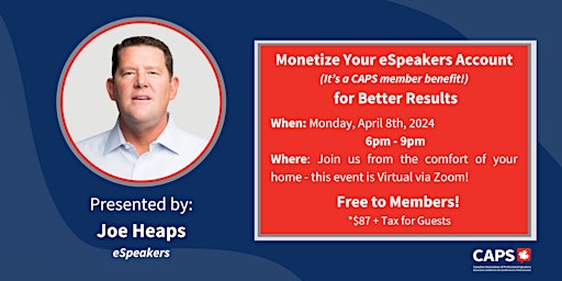 Monetize Your eSpeakers Account for Better Results - VIRTUAL EVENT primary image
