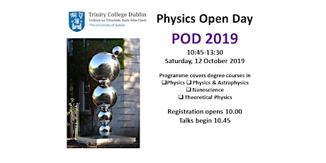 Trinity College Dublin Physics Open Day 2019 primary image