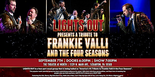 Imagem principal do evento "Lights Out" - A Tribute to Frankie Valli and The Four Seasons
