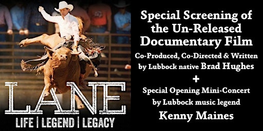 Imagem principal do evento Lane: Life • Legend • Legacy - Documentary Film + Music Guest Kenny Maines